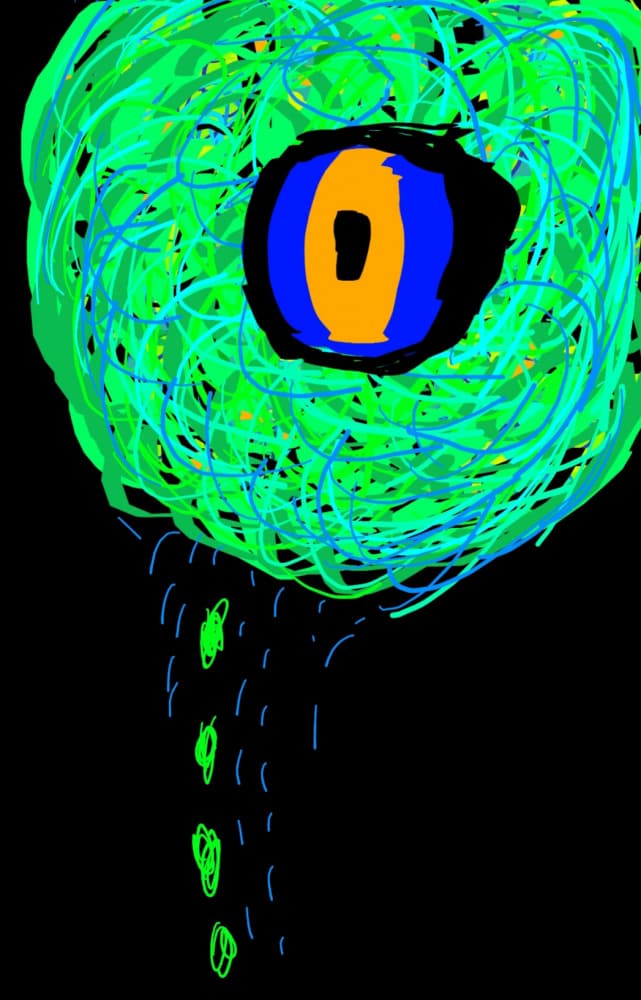 Vibrant Abstract Eye by Olea Huuska — canvas wall art