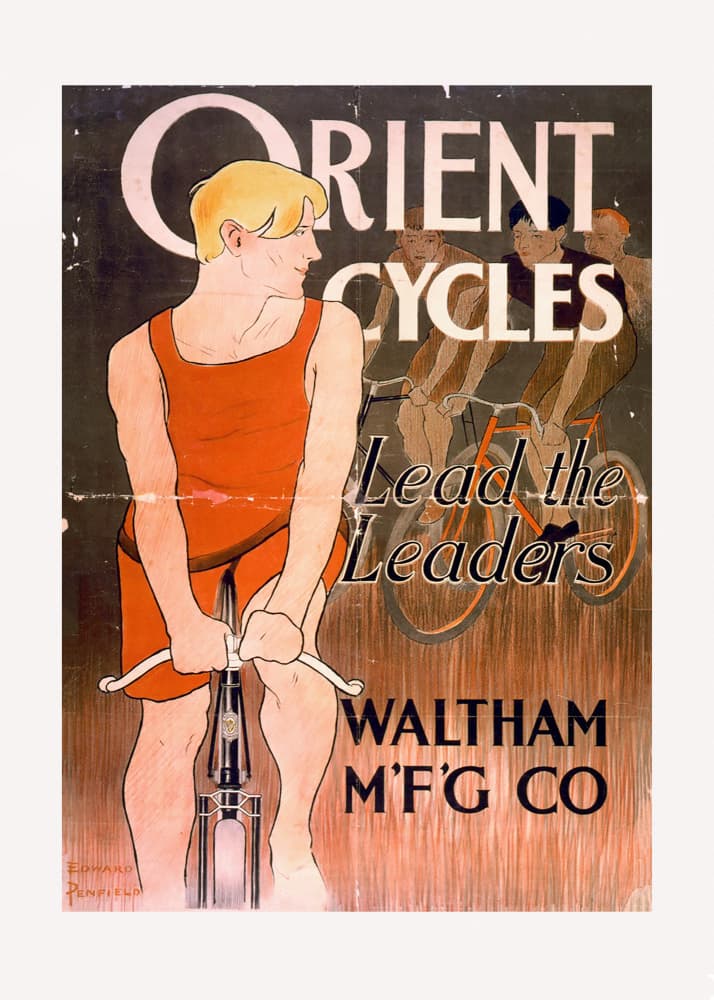 Orient Cycles Lead the Leaders. Waltham M'f'g' Co by Edward Penfield — canvas wall art