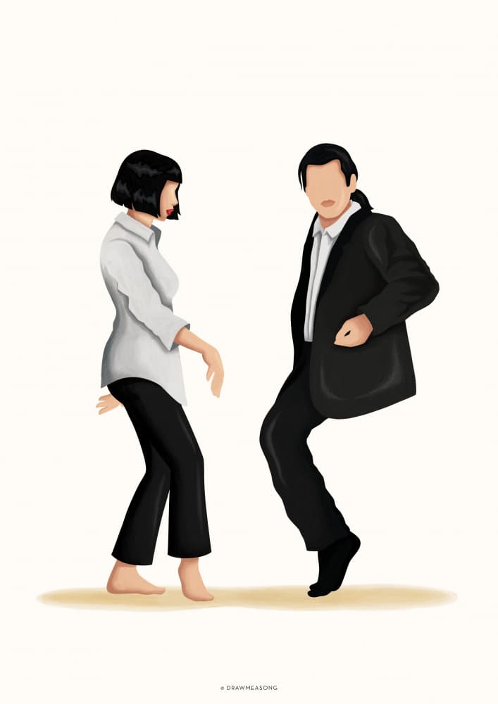 Retro Dance Couple by Nour Tohme — canvas wall art