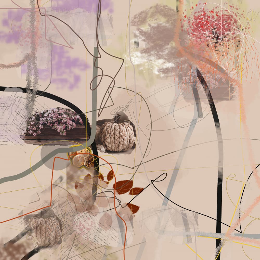Autumn Abstract Pumpkin by Pelin Atilla — canvas wall art