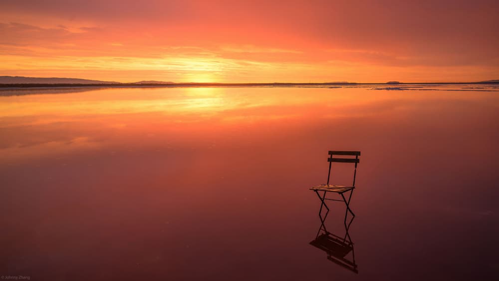 Reflective Sunset Chair by Johnny Zhang — canvas wall art