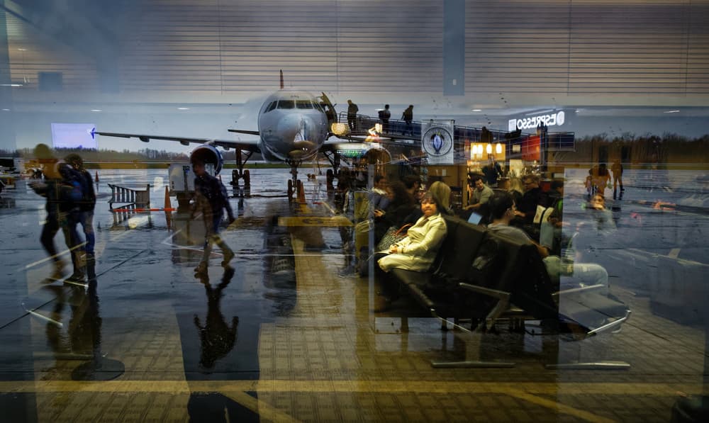 Airport Window Reflections by Thomas McCleave — canvas wall art