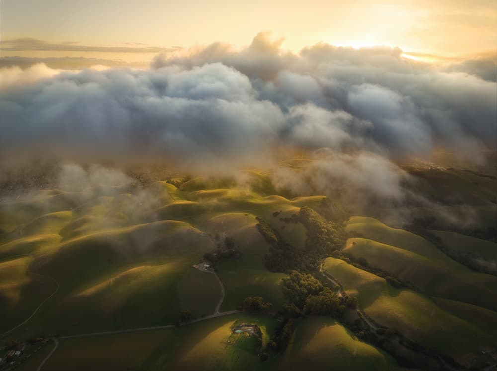 Golden Cloud Hills by Chengming — canvas wall art