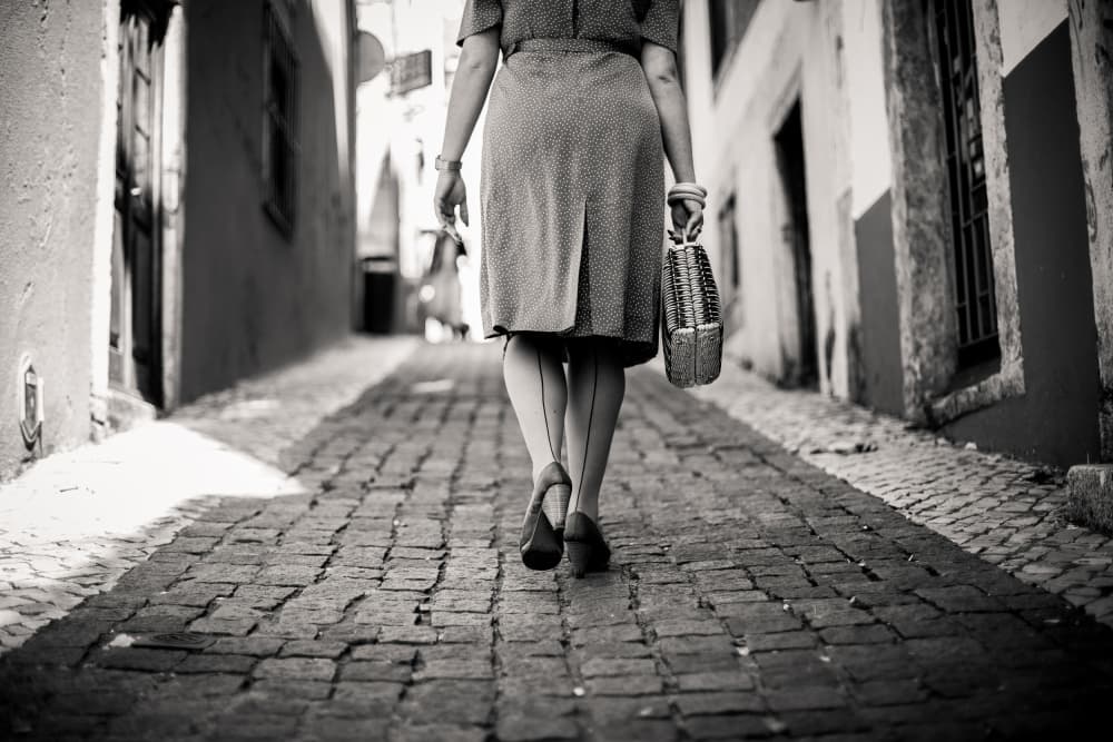 Retro Alley Stroll by Luís Godinho — canvas wall art