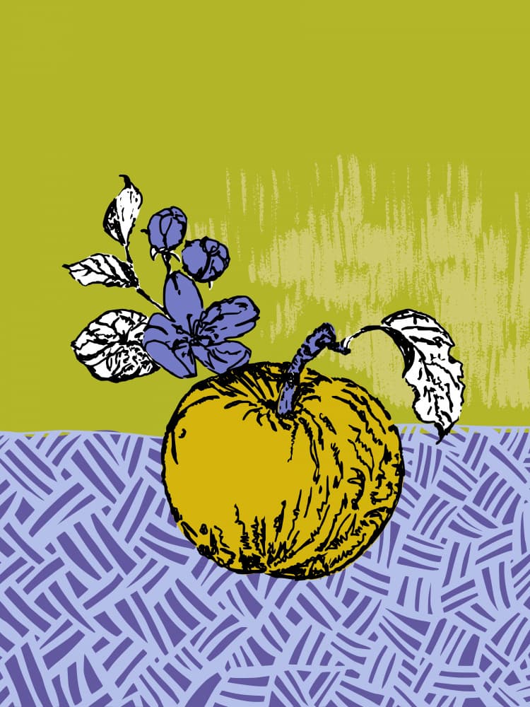 Golden Apple Bloom by Annick — canvas wall art