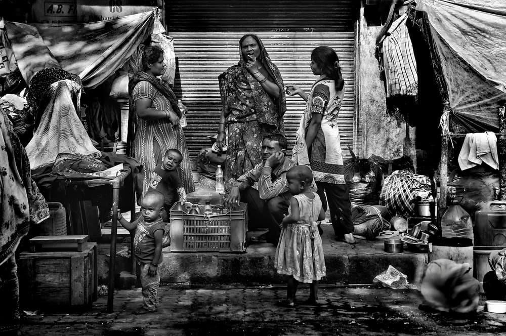 Indian Street Life by Lou Urlings — canvas wall art