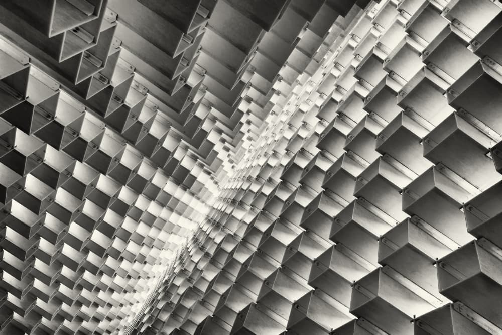 Abstract Geometric Waves by Richard Huang — canvas wall art