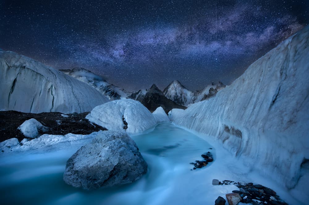 Glacier River Stars by FEI SHI — canvas wall art