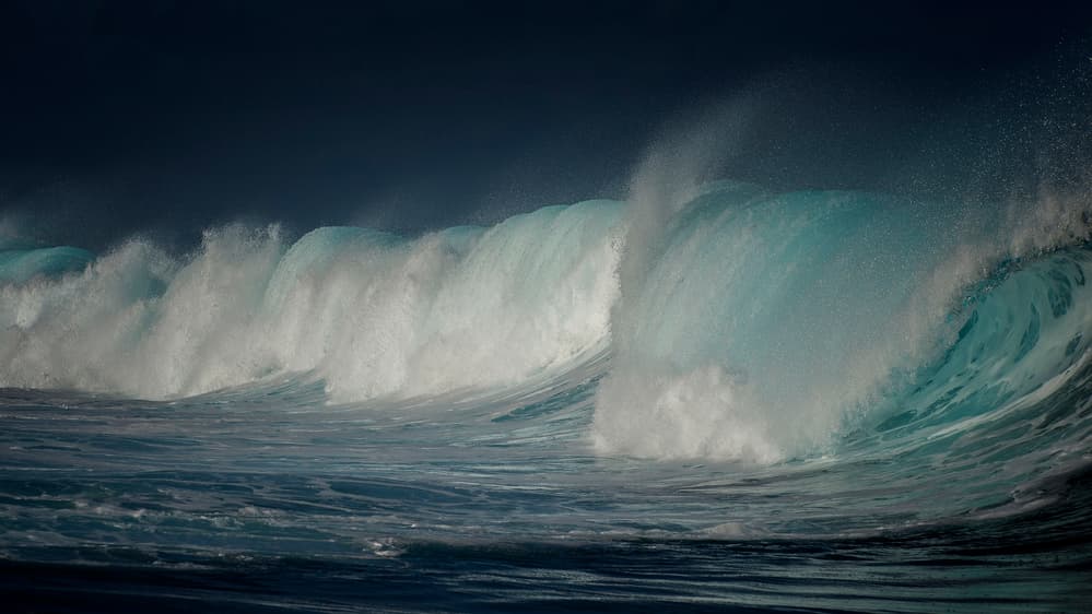 Powerful Ocean Waves by Mathilde Guillemot — canvas wall art