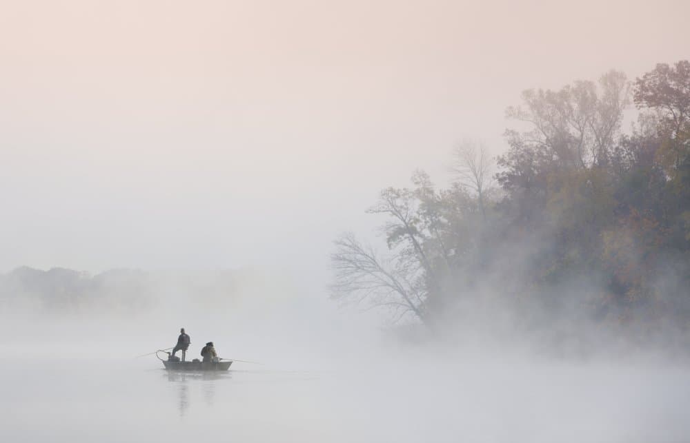 Misty Morning Fishing by Mountain Cloud — canvas wall art