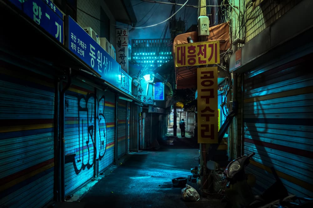 Korean Night Alley by Alberto Urra — canvas wall art