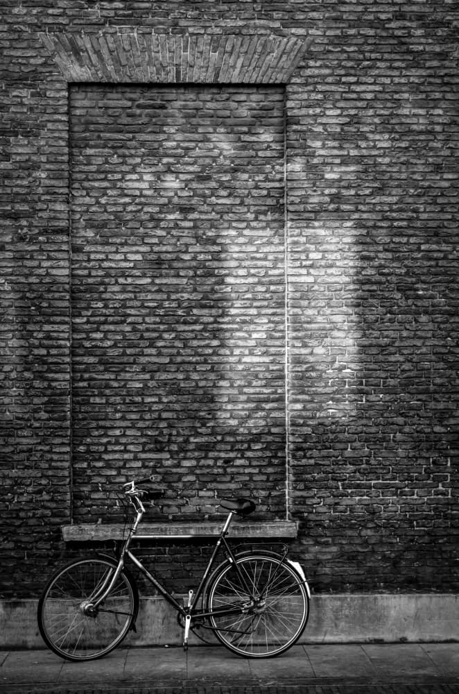 Classic Bicycle Shadow Play by Kelemen Sándor — canvas wall art