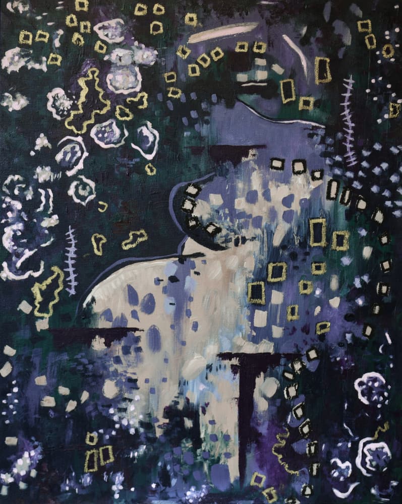 Deep Night Abstract by Michele Frechette — canvas wall art