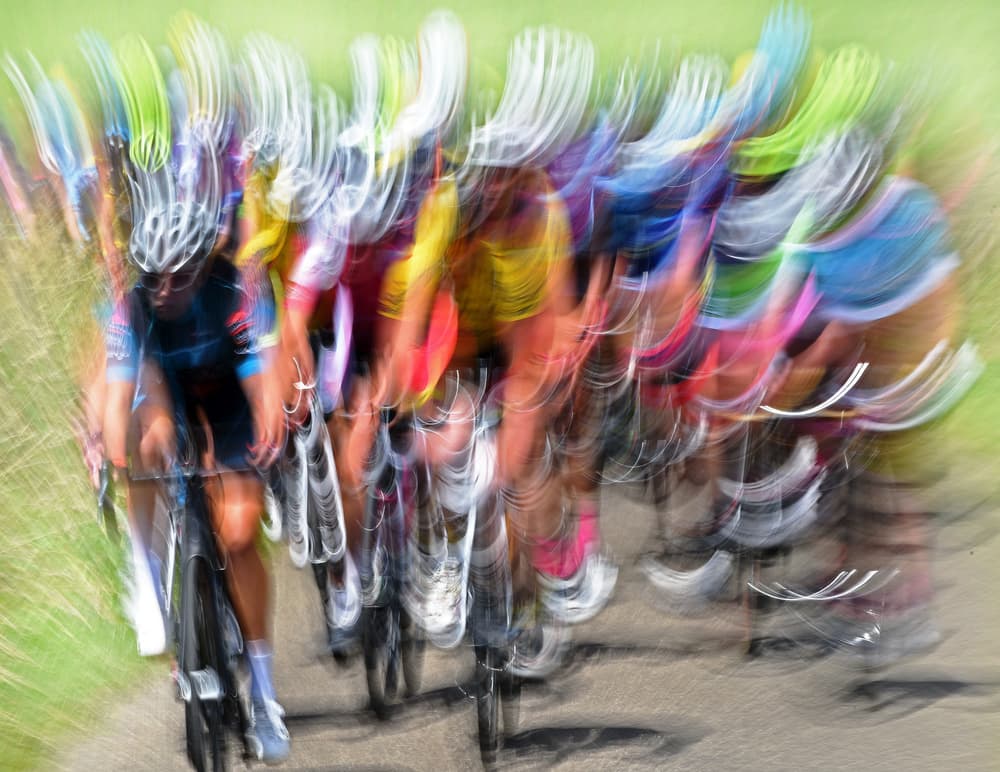 Colorful Race Blur by Lou Urlings — canvas wall art