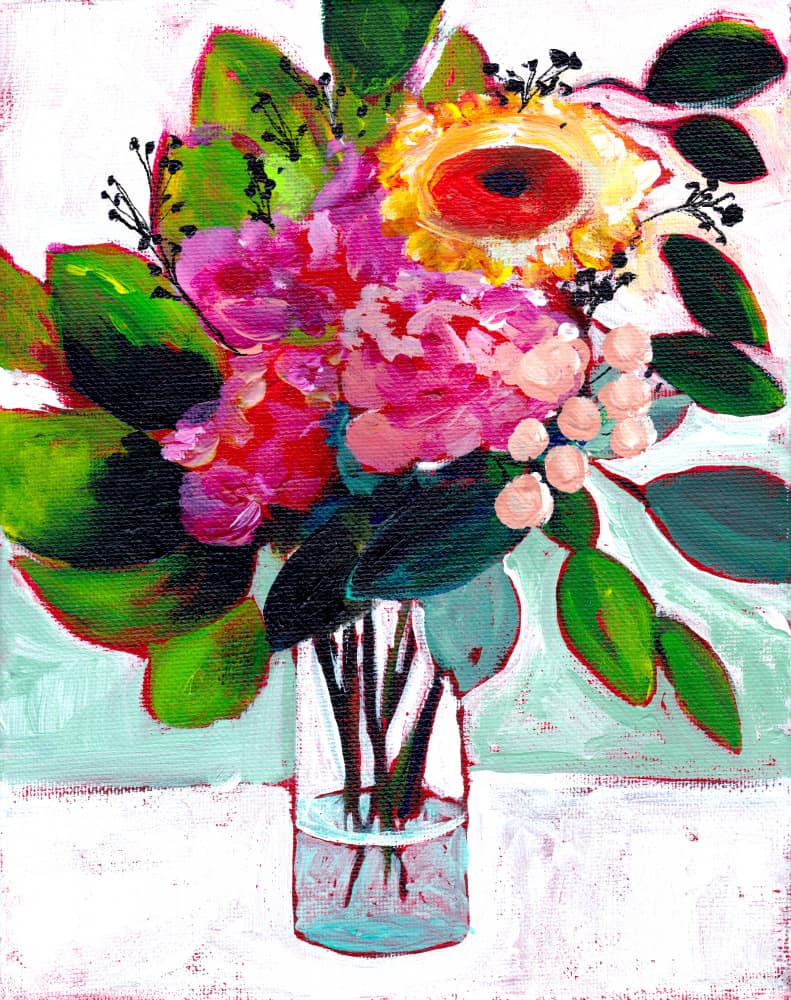 Vibrant Floral Bouquet by Christine Lindstrom — canvas wall art