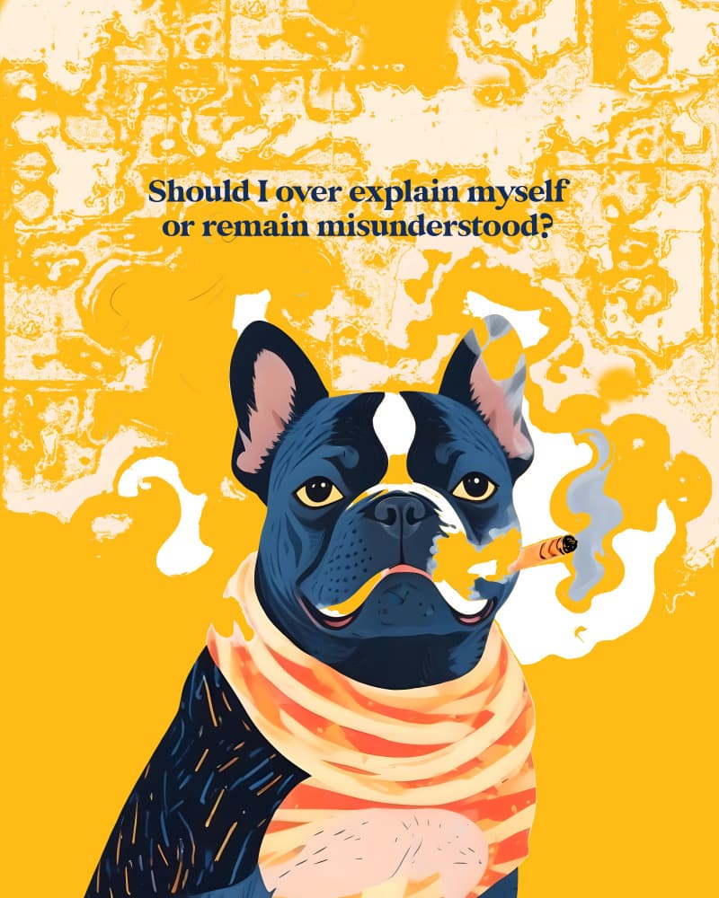 Dapper Frenchie Contemplates by Uma Gokhale — canvas wall art
