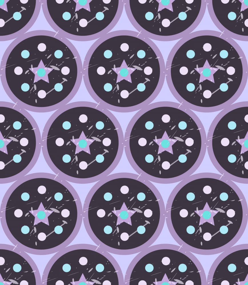 Purple Celestial Circles by Marika Barsrsind — canvas wall art