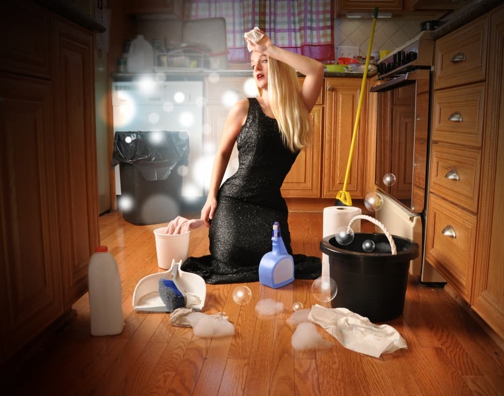 Glamour Kitchen Cleaning by Angela Waye — canvas wall art