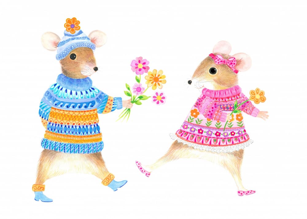 Mice in Sweaters by Isabelle Brent — canvas wall art