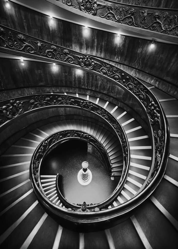 Elegant Winding Staircase by Juan Pablo de Miguel — canvas wall art