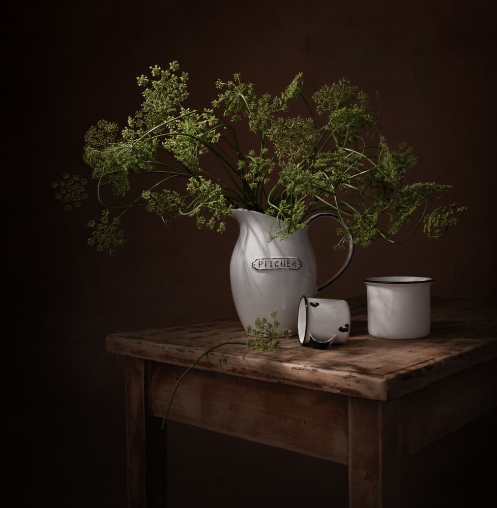 Moody Botanical Still Life by Margareth Perfoncio — canvas wall art