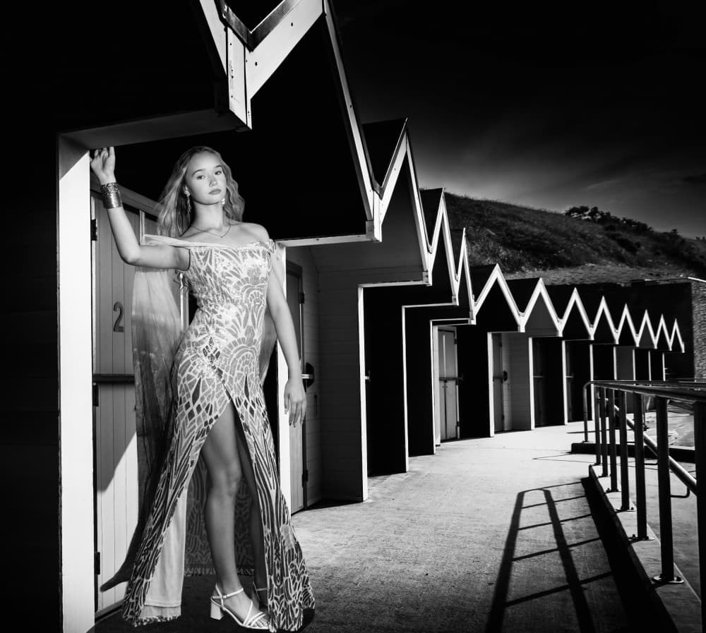 Elegant Fashion Beach Huts by Lee Kershaw — canvas wall art