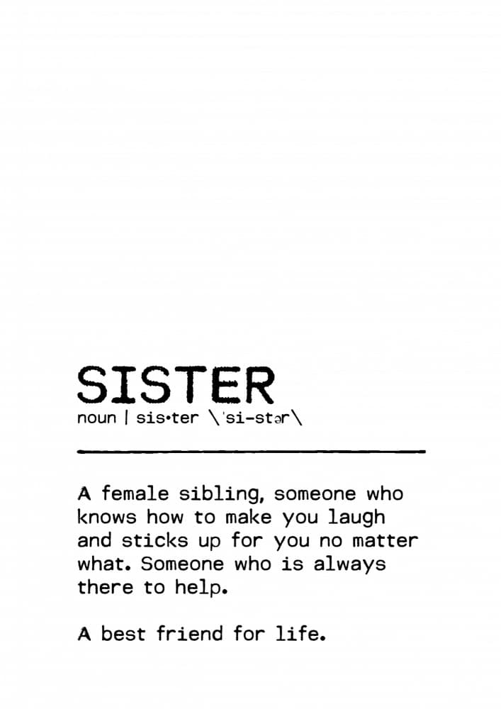 Sister Definition Love by Orara Studio — canvas wall art