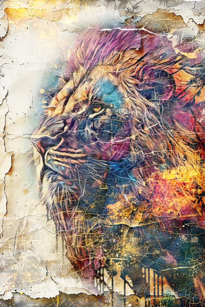 Majestic Abstract Lion by Rafal Kulik — canvas wall art
