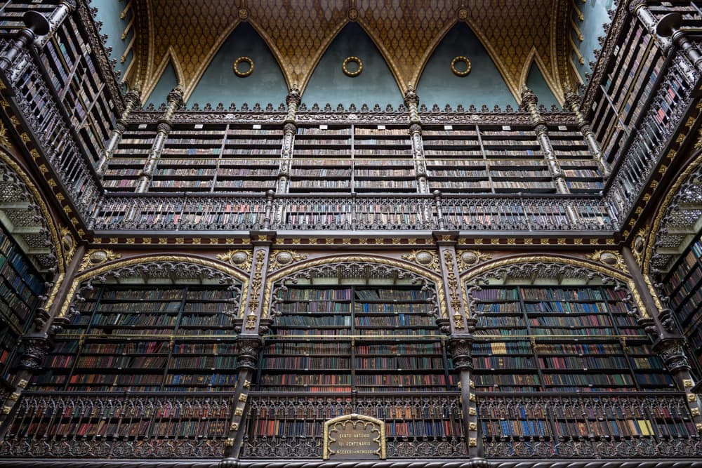 Grand Ornate Library Interior by Linda Wride — canvas wall art