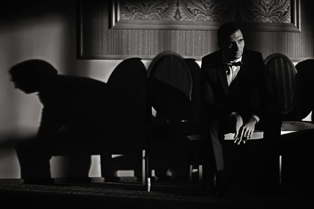 Moody Gentleman Shadow by Marius Tudor — canvas wall art