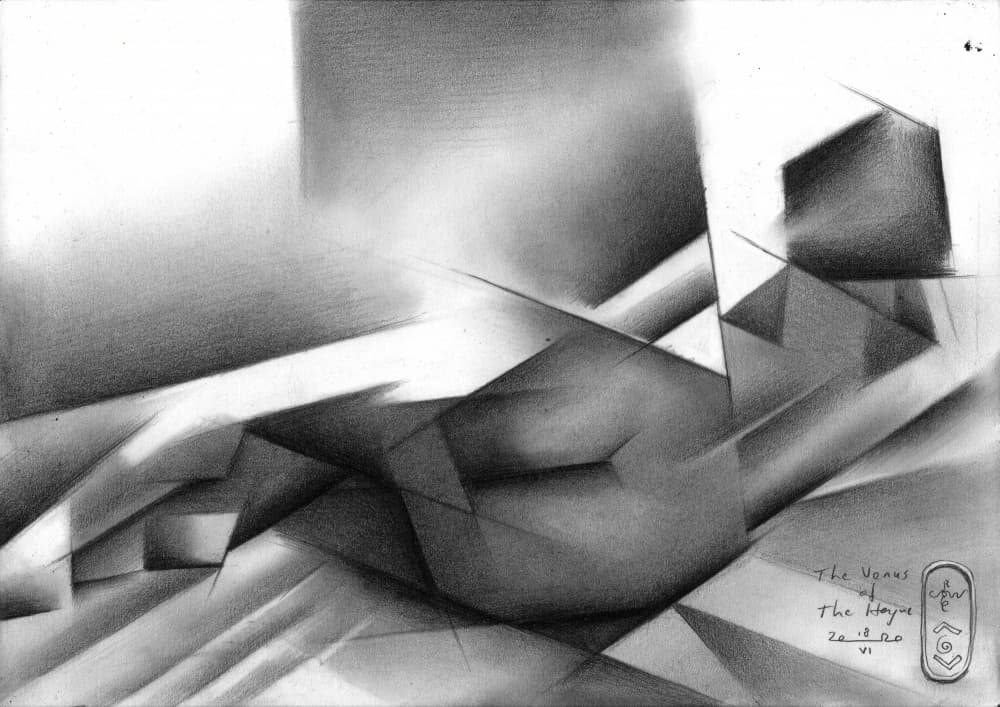 Dynamic Abstract Nude by Corné Akkers — canvas wall art