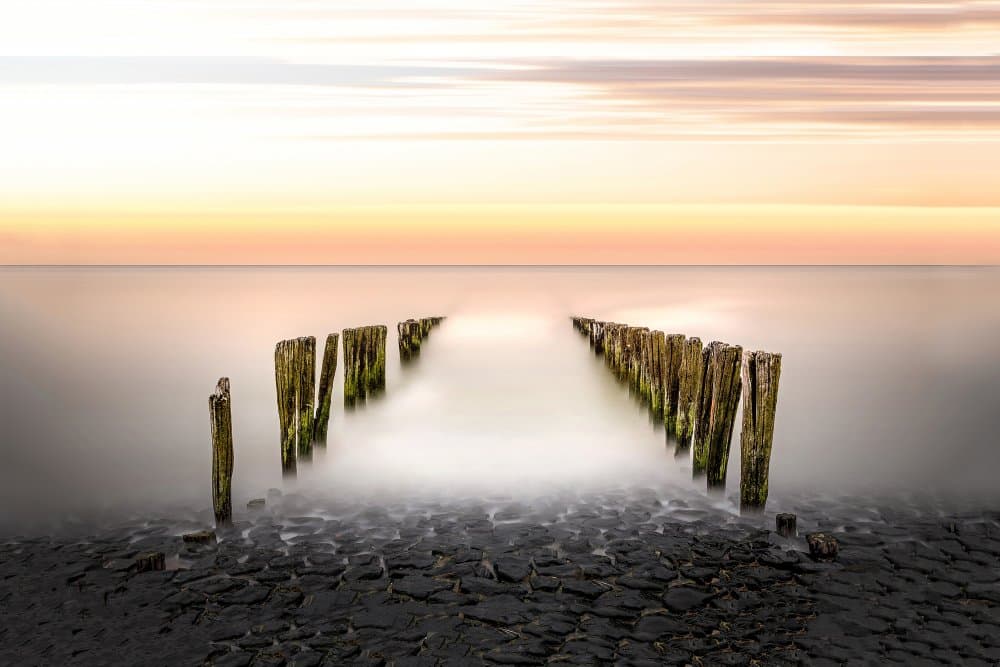Sunset Wooden Posts by Anita Martin AnnaPileaFotografie — canvas wall art