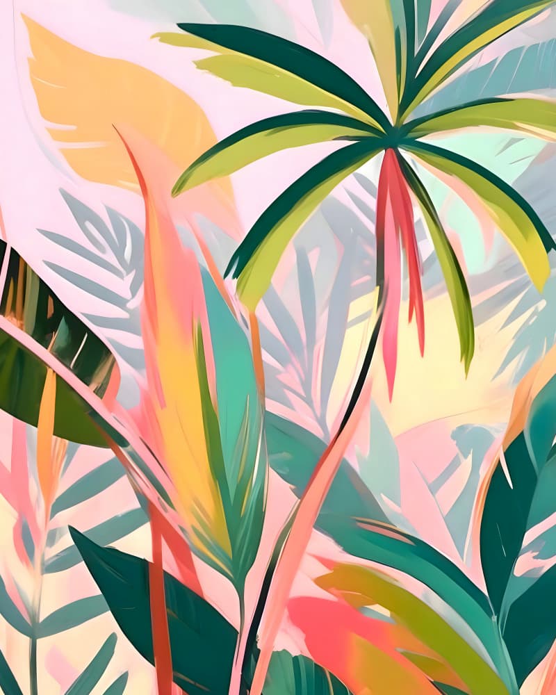 Vibrant Tropical Leaves