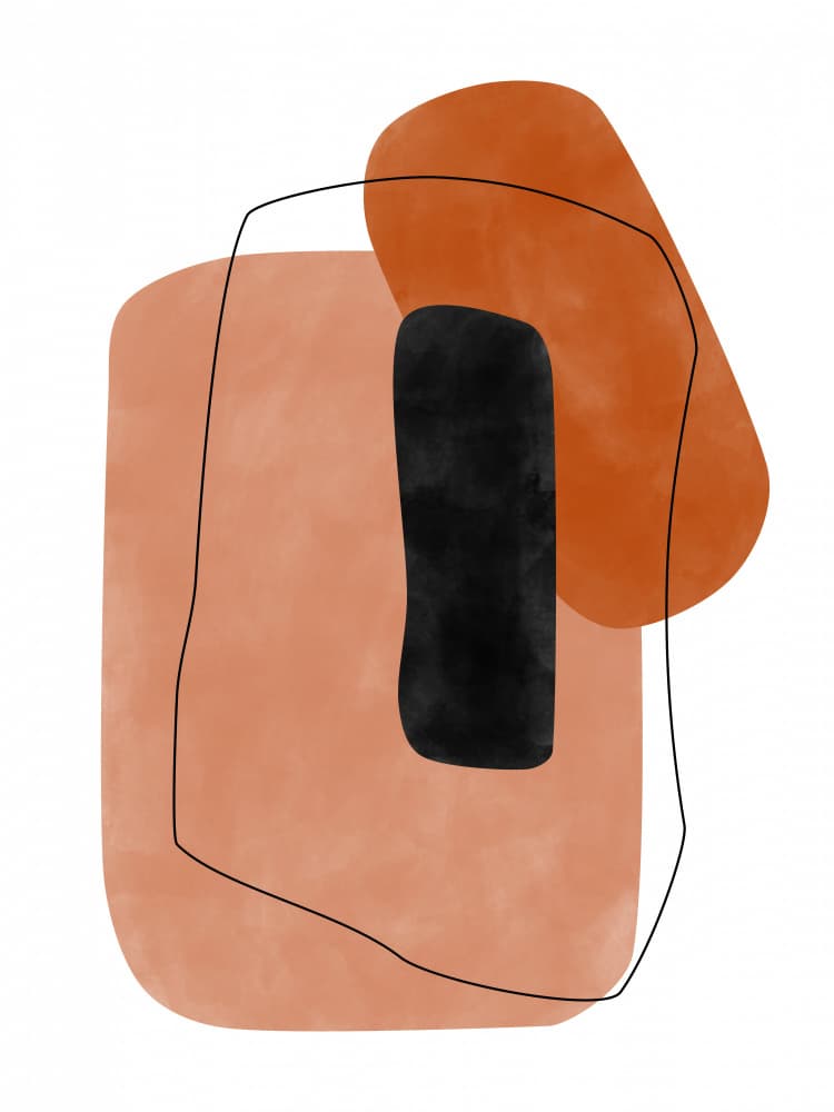 Earthy Abstract Shapes by Elena Ristova — canvas wall art