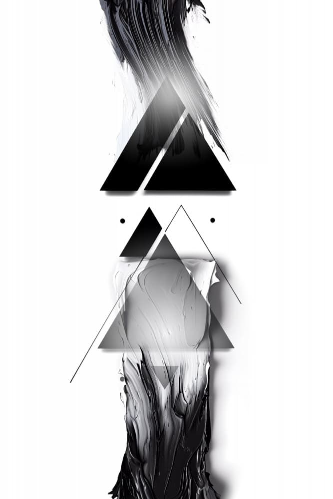 Abstract Black Triangles by Rafal Kulik — canvas wall art