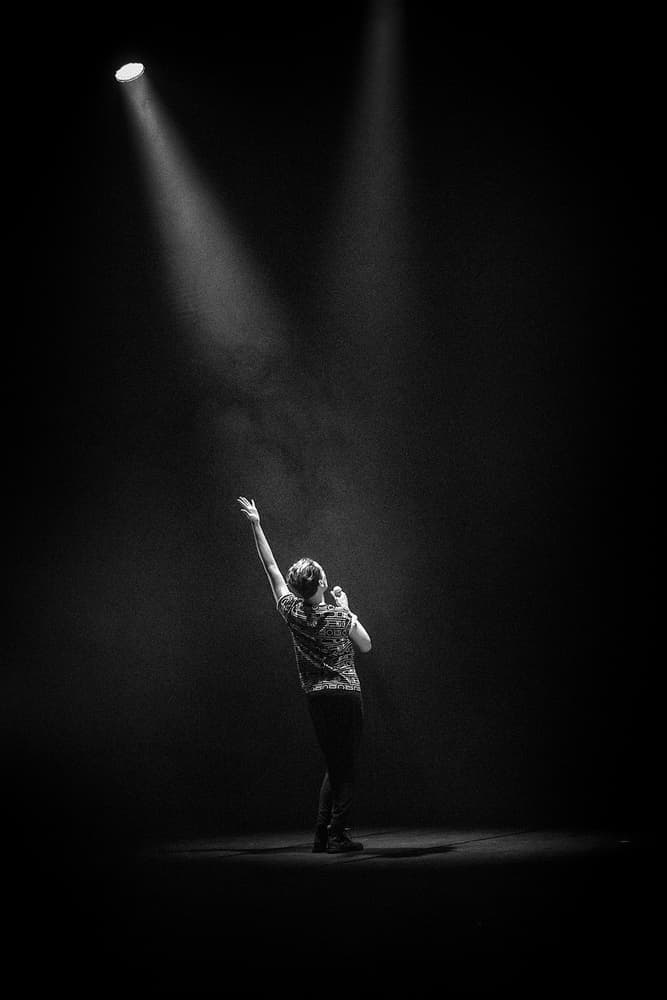 Singer Under Spotlight by Anders Samuelsson — canvas wall art