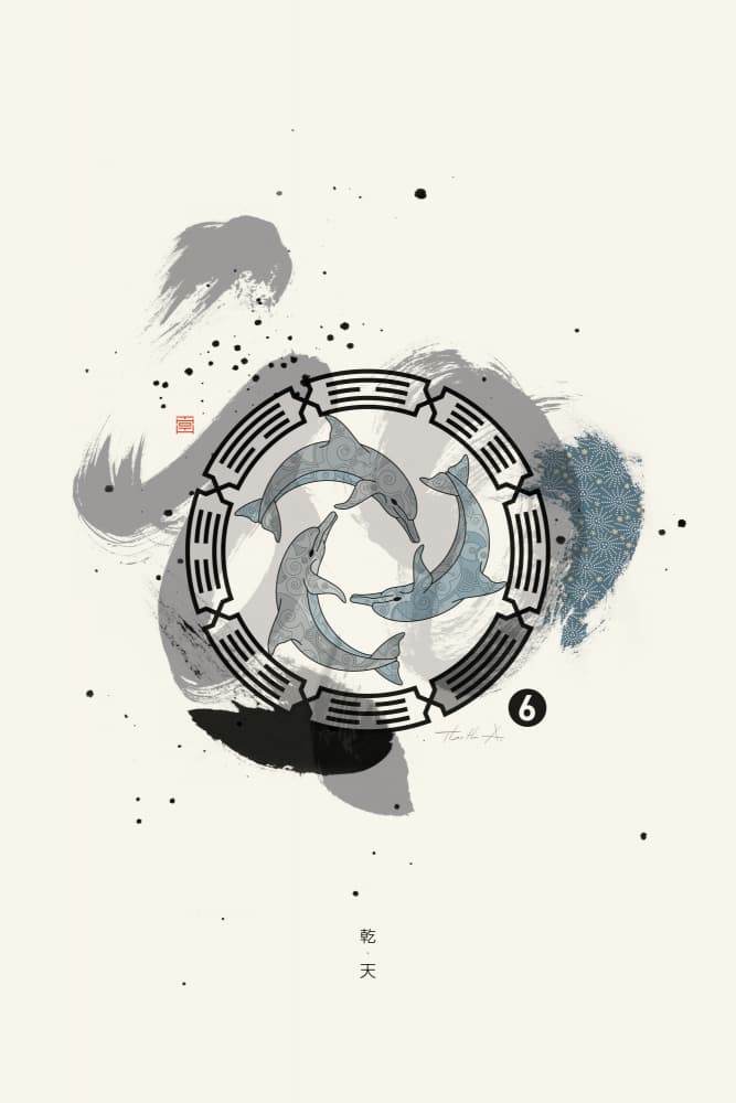 Sumi Dolphin Harmony by Thoth Adan — canvas wall art