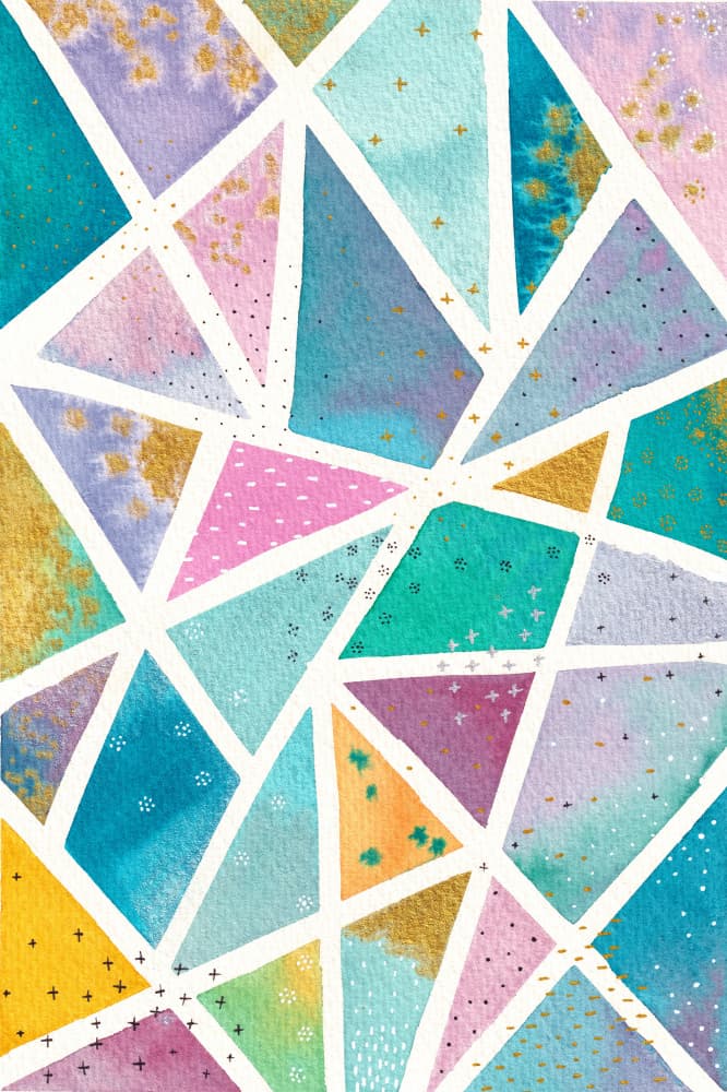 Colorful Geometric Mosaic by Camille Contini — canvas wall art