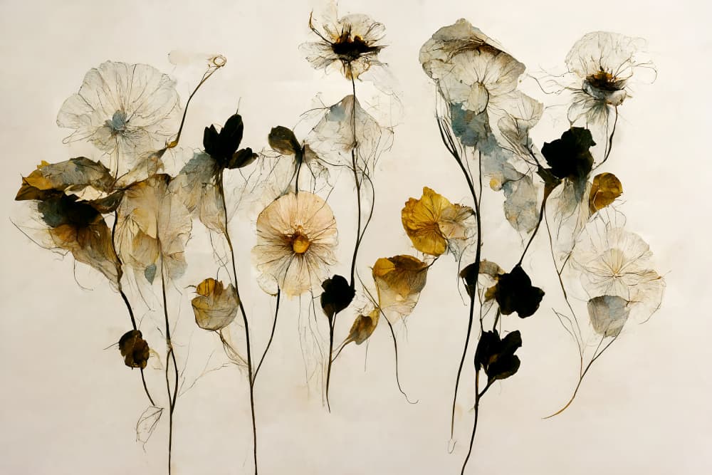 Beautiful Dry Flowers by Treechild — canvas wall art