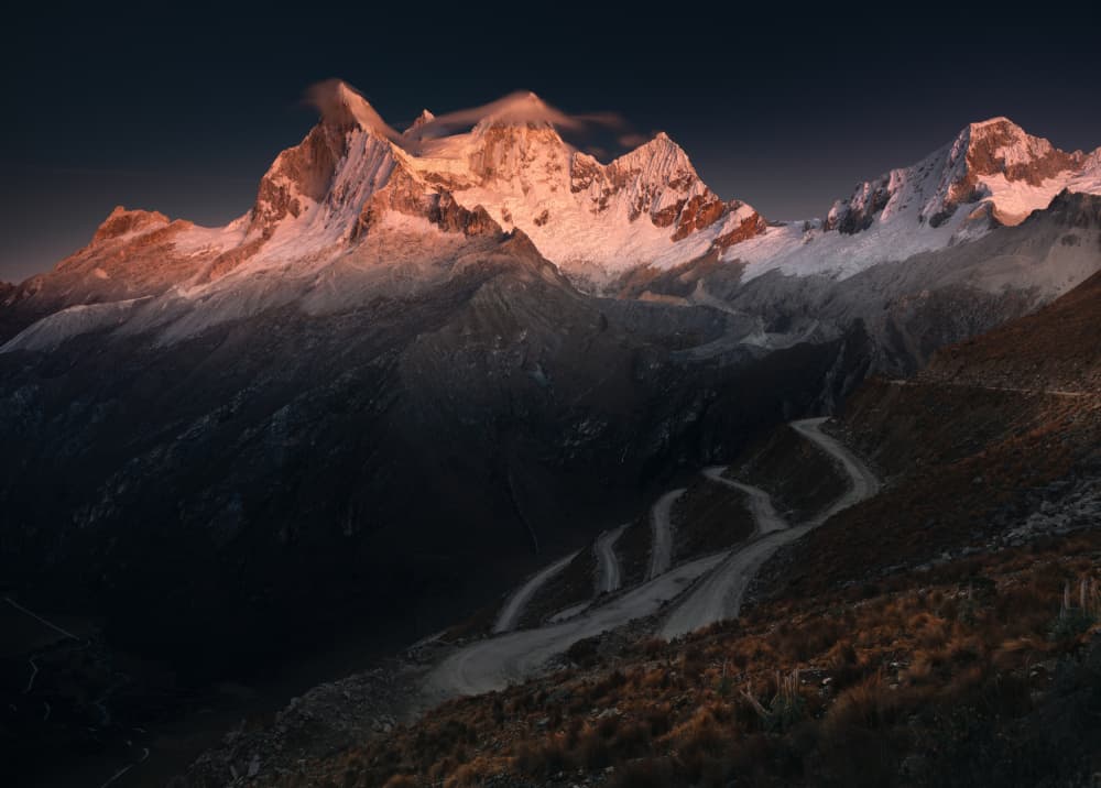 Golden Hour Mountain Road by Karol Nienartowicz — canvas wall art