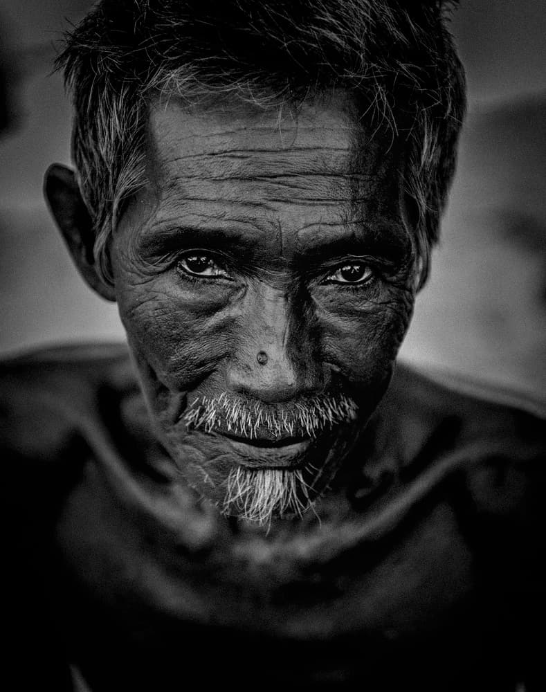 Wise Old Man Portrait by Mohammed Al Sulaili — canvas wall art