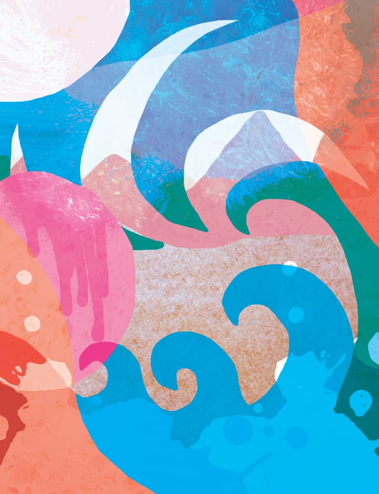 Colorful Mountain Waves by Aylin Demir — canvas wall art