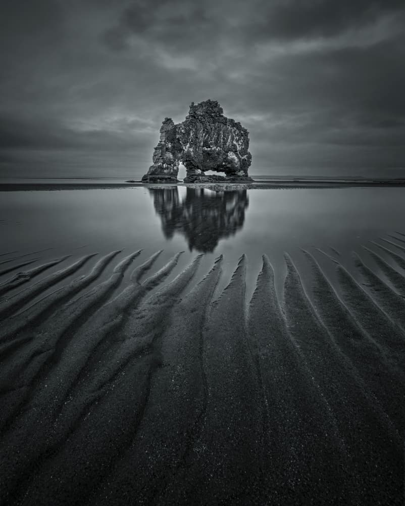 Majestic Sea Stack Reflection by David Guo — canvas wall art