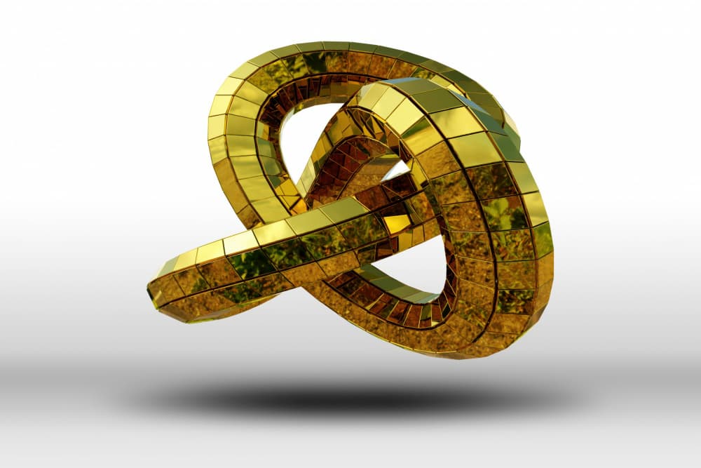 Golden Abstract Knot by Rafal Kulik — canvas wall art