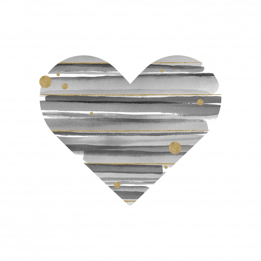 Elegant Striped Heart by Fabiana Silveira — canvas wall art