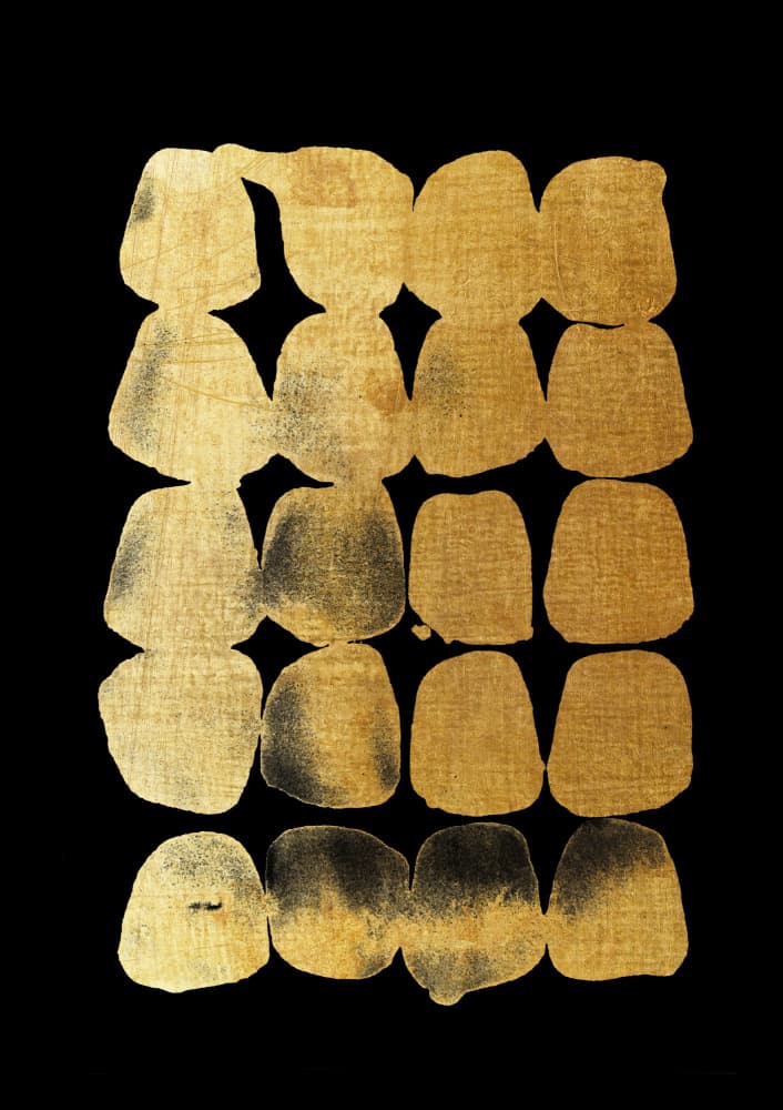 Abstract Gold Blocks by Lila &amp; Lola — canvas wall art