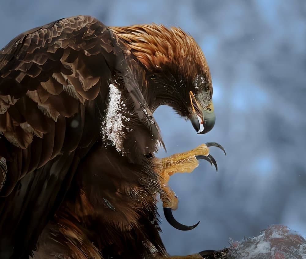 Golden Eagle Strikes by Erik Engström — canvas wall art
