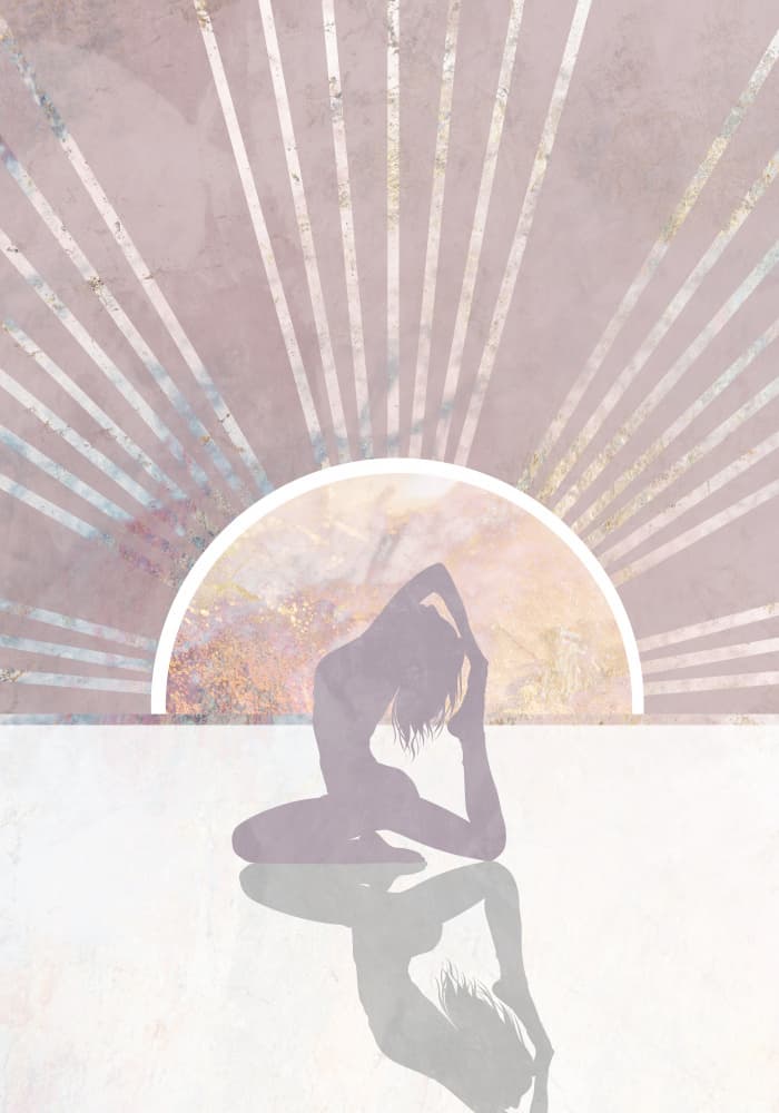 Yoga Sunrise Reflection by Sarah Manovski — canvas wall art