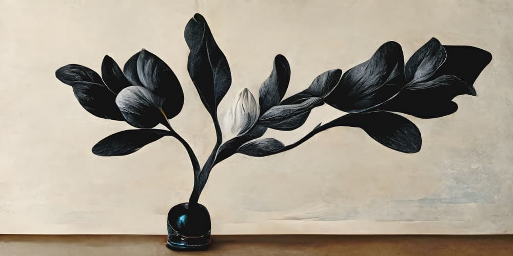 Black Magnolia by Treechild — canvas wall art