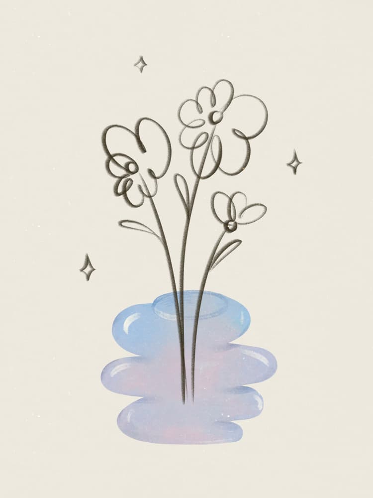 Dreamy Pastel Flowers by Zove Ahhh — canvas wall art